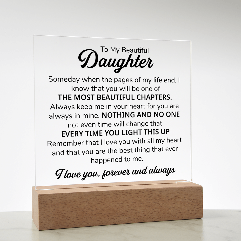 TO MY DAUGHTER CHAPTERS SQUARE PLAQUE