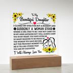 TO MY DAUGHTER SQUARE ACRYLIC PLAQUE